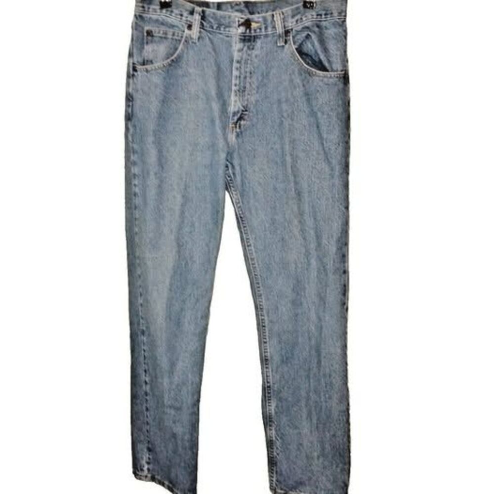 Wrangler Mens Jeans Size 33 X 30. Blue Straight Leg Jeans Good Cond. Cotton